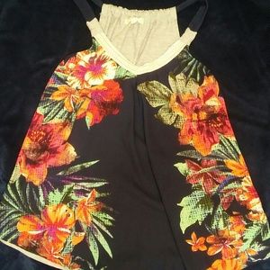 Girls Rewind Tank Top Aloha floral print size S